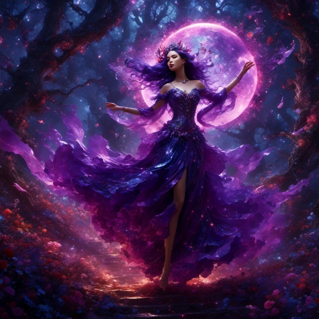 Dark Fairy Dance Under Violet Moon