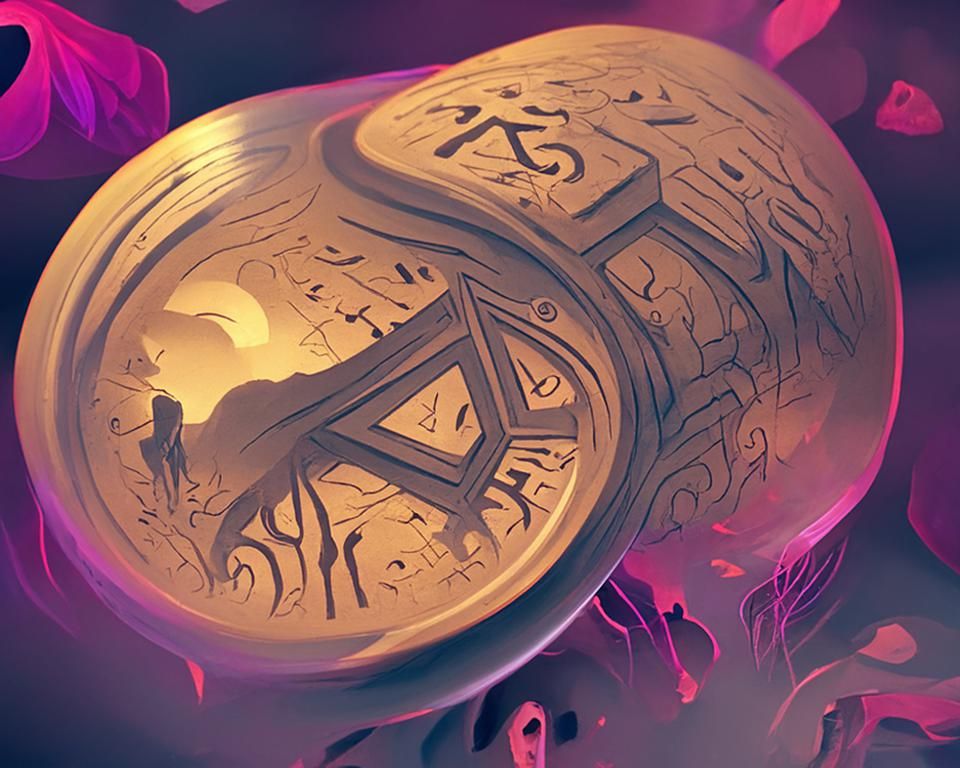 Matte Black Paper Art of Ancient Runed Artifact