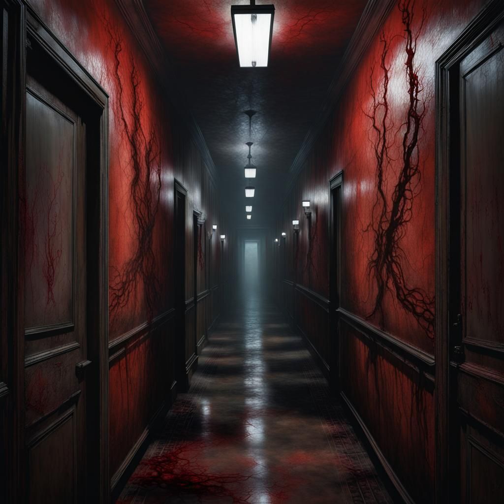 Macabre Artery Corridor in Silent Hill Style