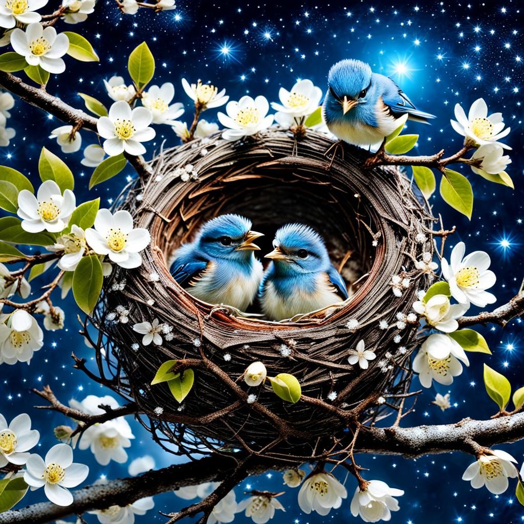 Enchanted Bird Nest in Springtime