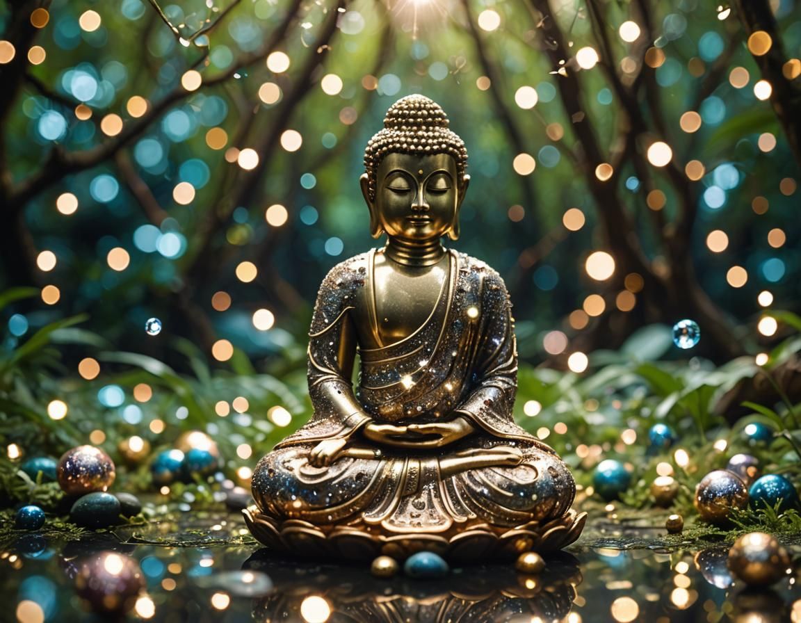 Buddha Meditating in Space, Faberge Style