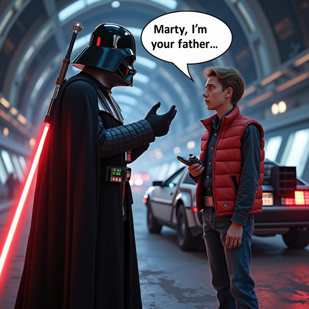 Darth Vader Confronts Marty McFly in Futuristic Time Travel...
