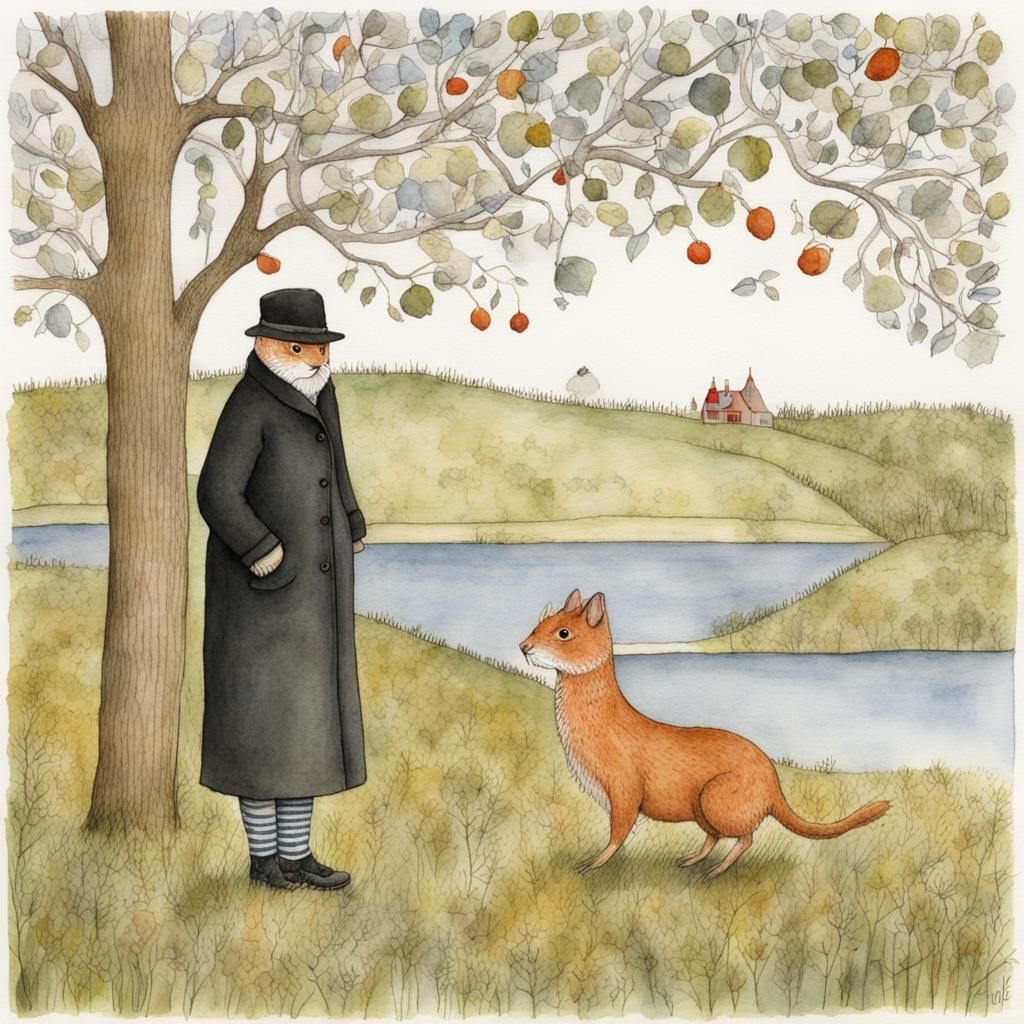 Watercolour Ink Illustration in Classic Style