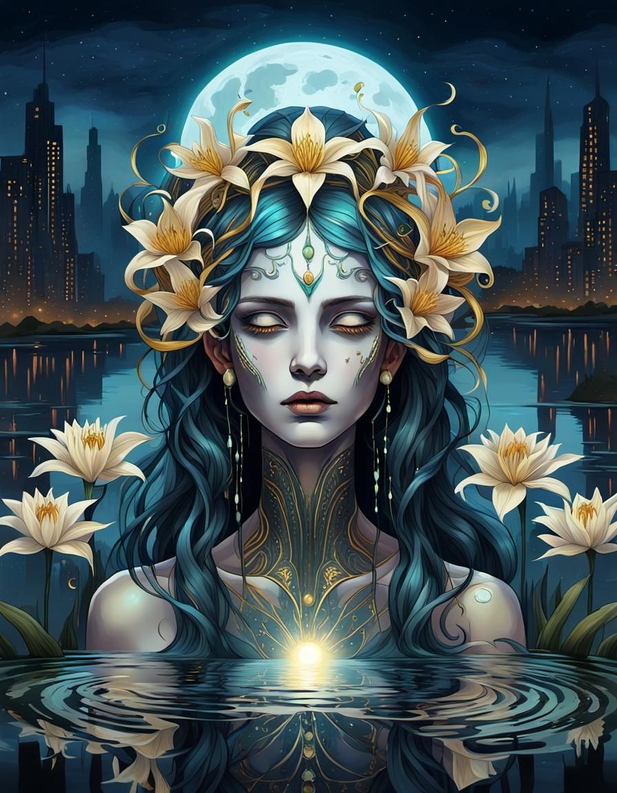 Grieving Light Spirit: Art Nouveau Punk Goddess