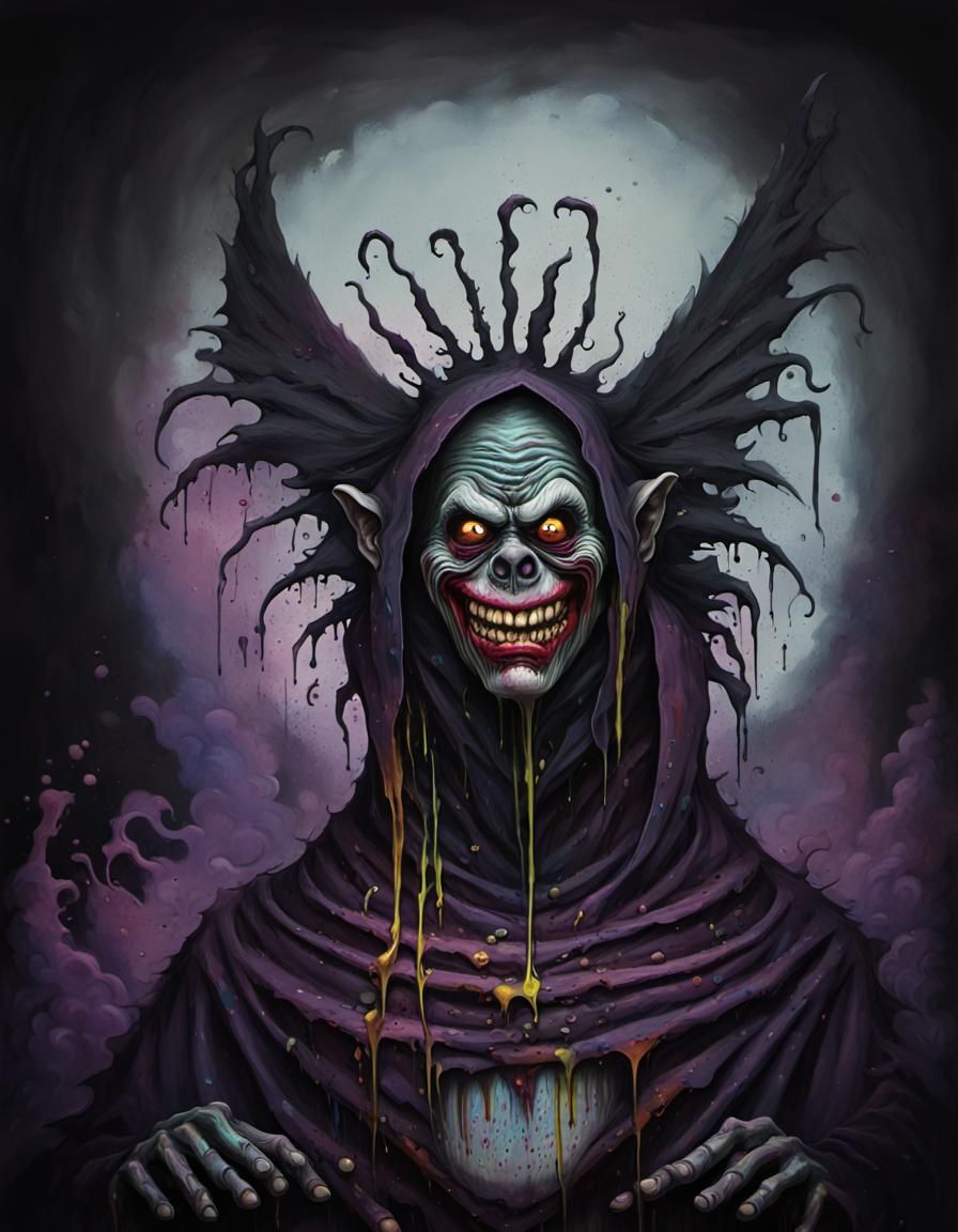 Zombie Monkey Grim Reaper Graffiti Art