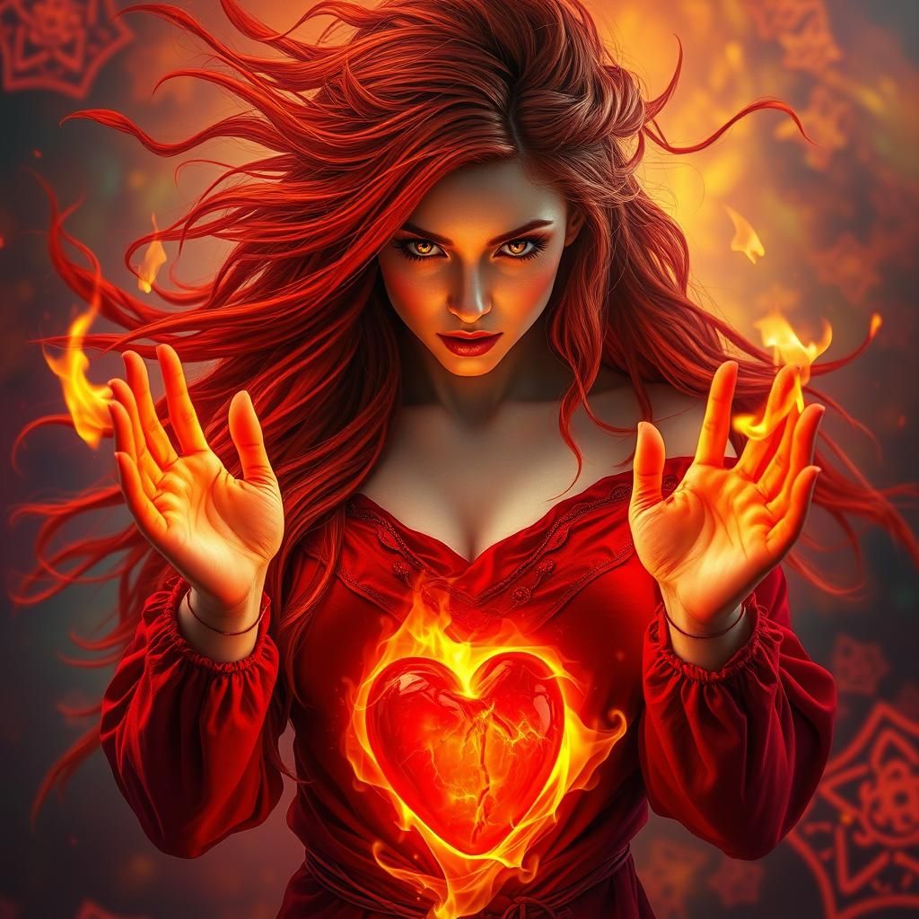 Fiery Redhead Ablaze: A Hyperrealistic Portrait