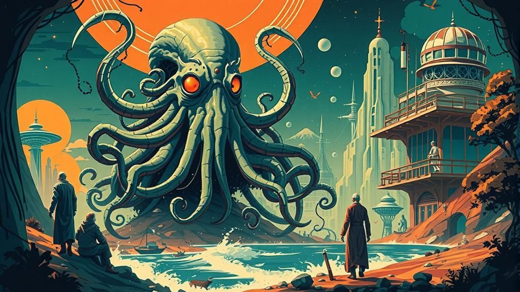 Art Nouveau Adventuring Party in Dreamlands