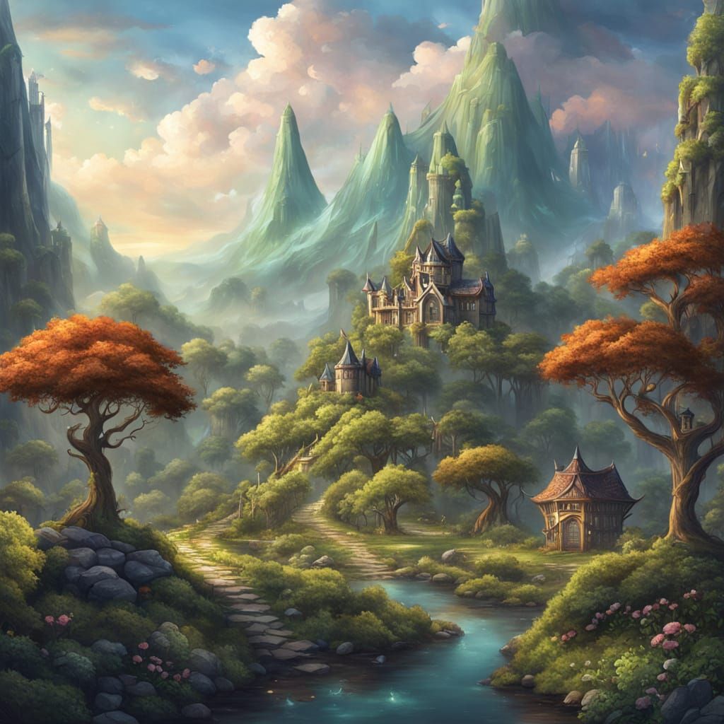 Dreamy Elven Realm Landscape