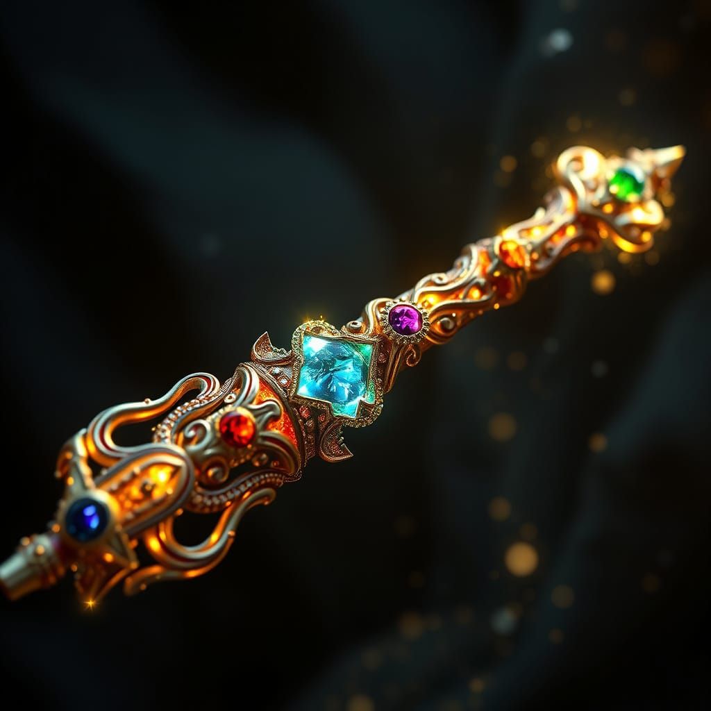 Surreal Magical Wand in Cyberpunk 3D