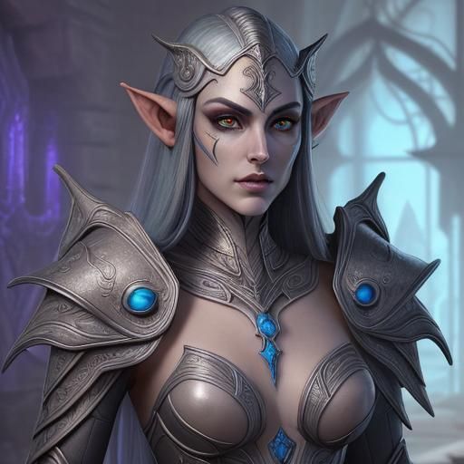 Arcane High Elf with Coral Armor