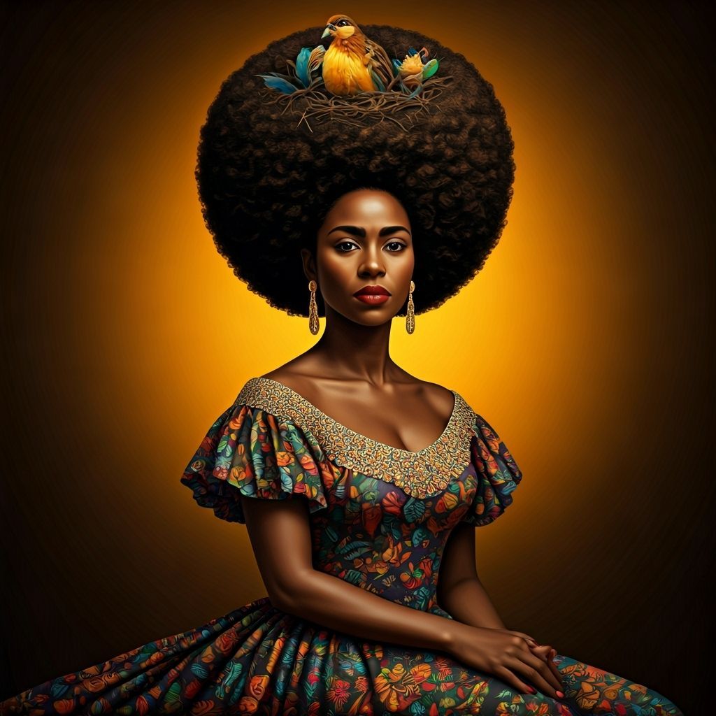 Queen Charlotte with Bird Nest Updo, Surreal Portrait