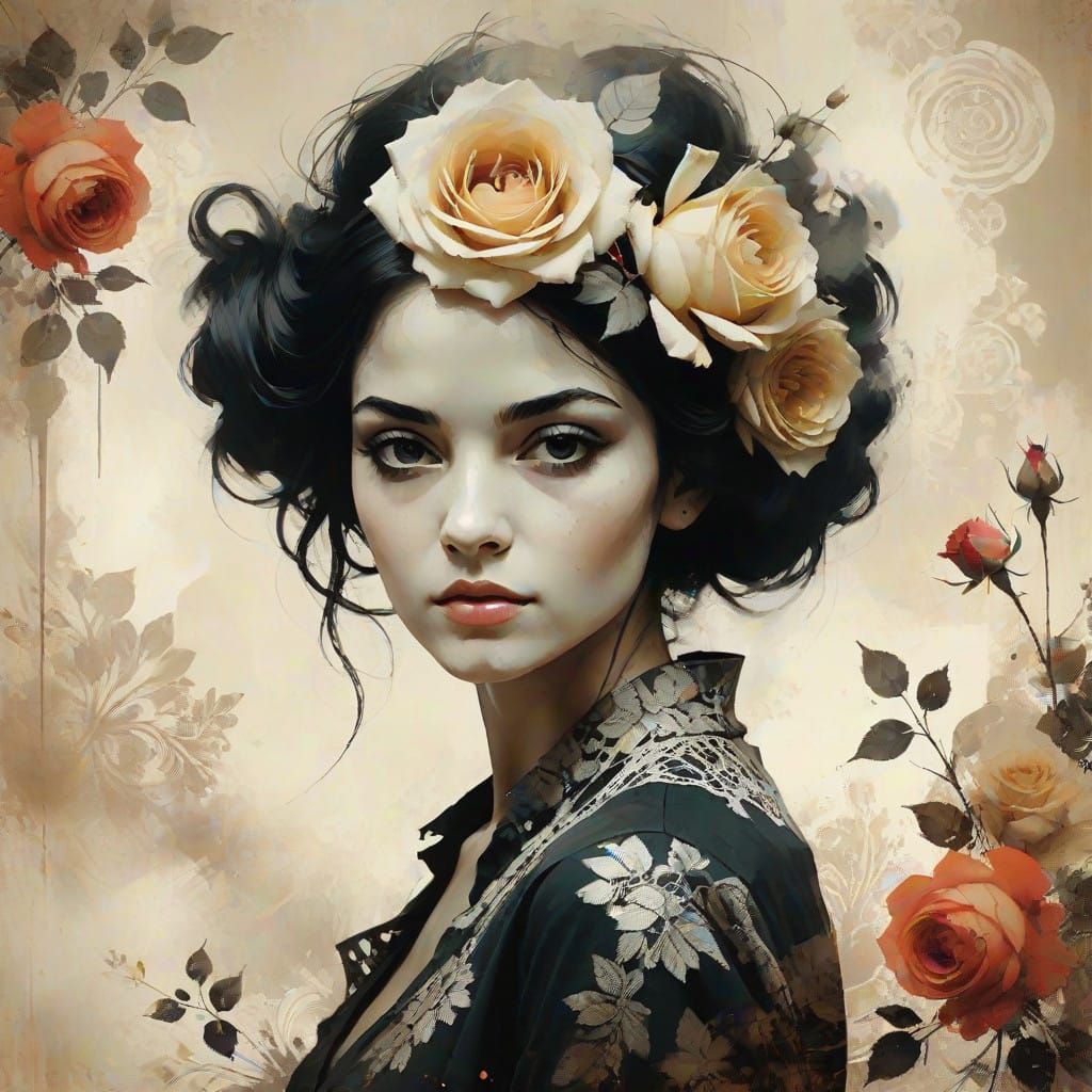 Mysterious Portrait in Cyberpunk Aesthetic