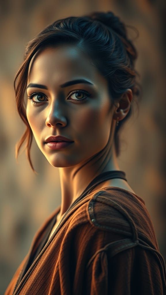Confident Woman Portrait with Volumetric Lighting