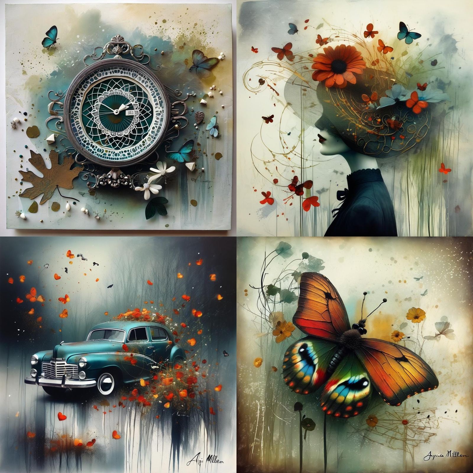 Intricate Mixed-Media Composition Exploring Identity