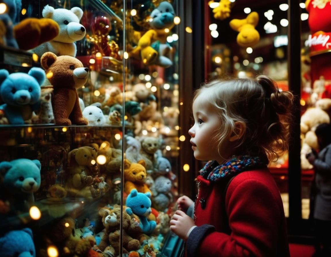 Enchanted Toy Window Display in Digital Painting Style