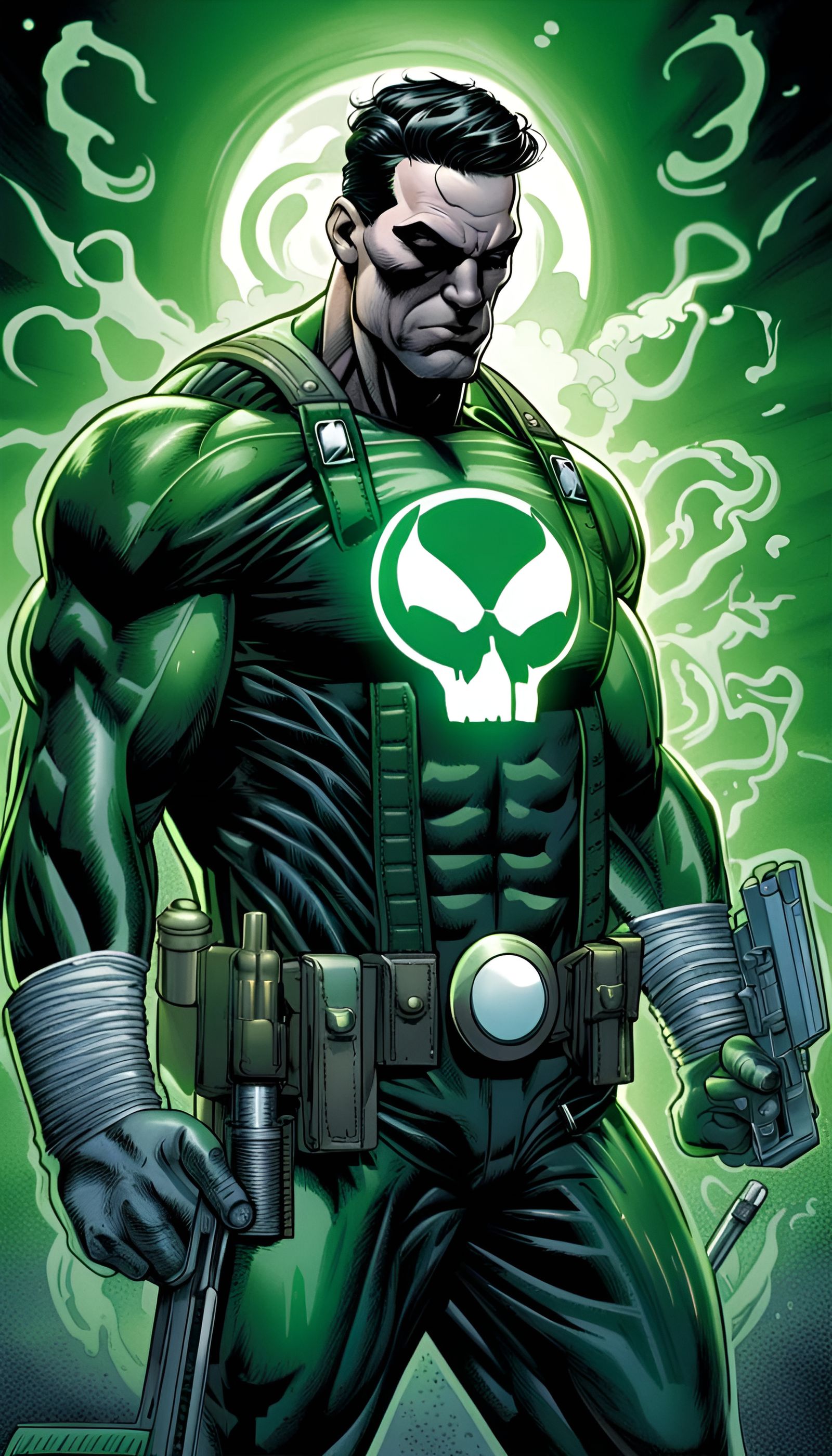 Green Lantern Punisher Fusion: Comic Book Art