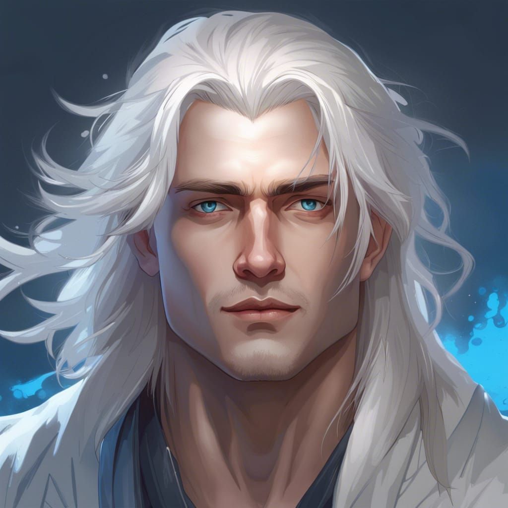 Handsome Young Man Portrait in Digital Art Style