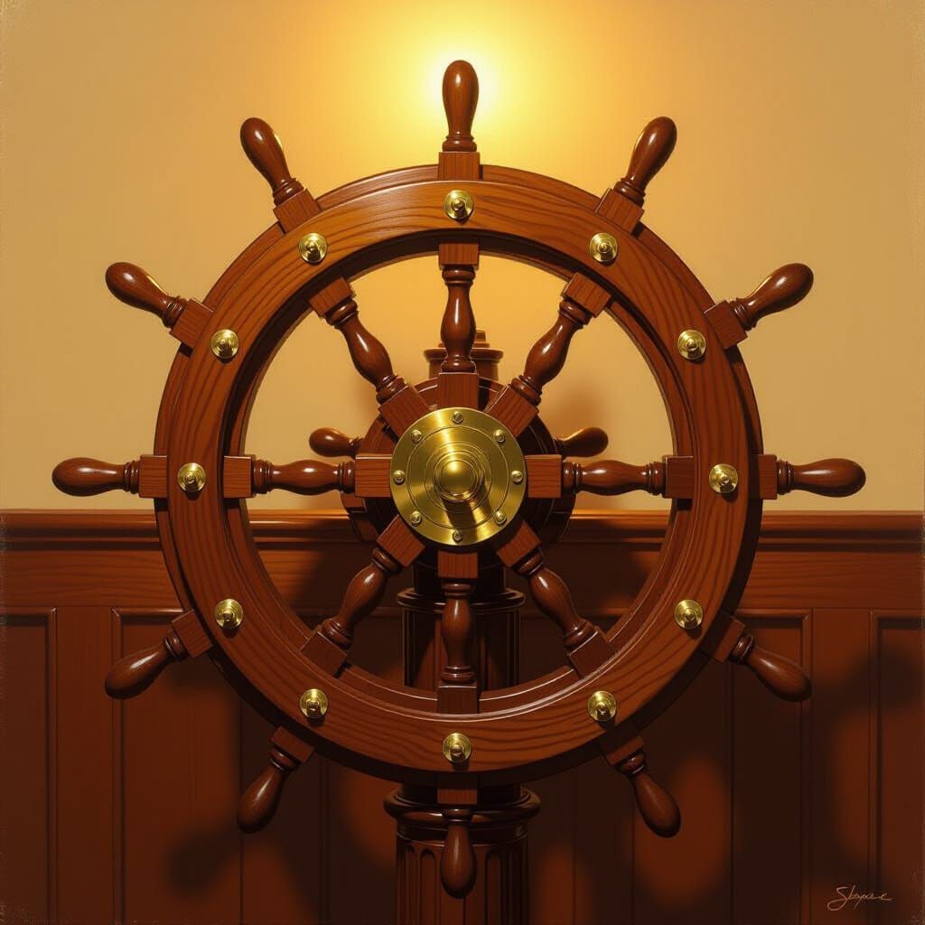 Wooden ships wheel