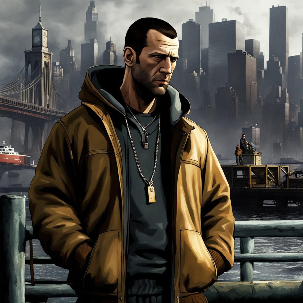 Niko Bellic in New York City Docks