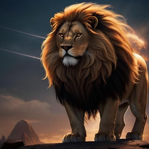 Epic Lion God with Great Mane