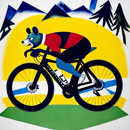 Mouse Athlete in Animal Olympics: Vibrant Modern Art