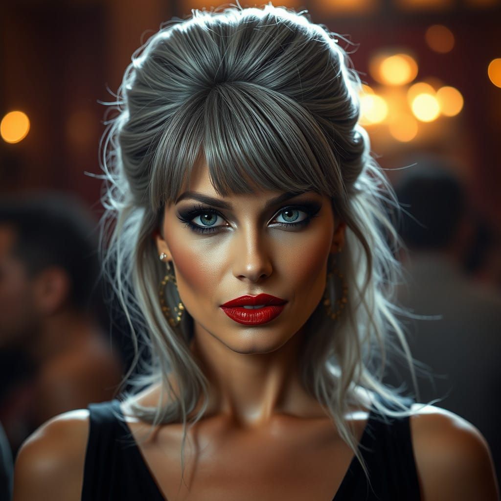 Elegant Woman with Sultry Grey Hair