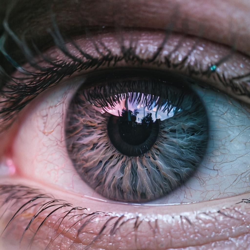 Stormy Iris: Double Exposure Eye Art