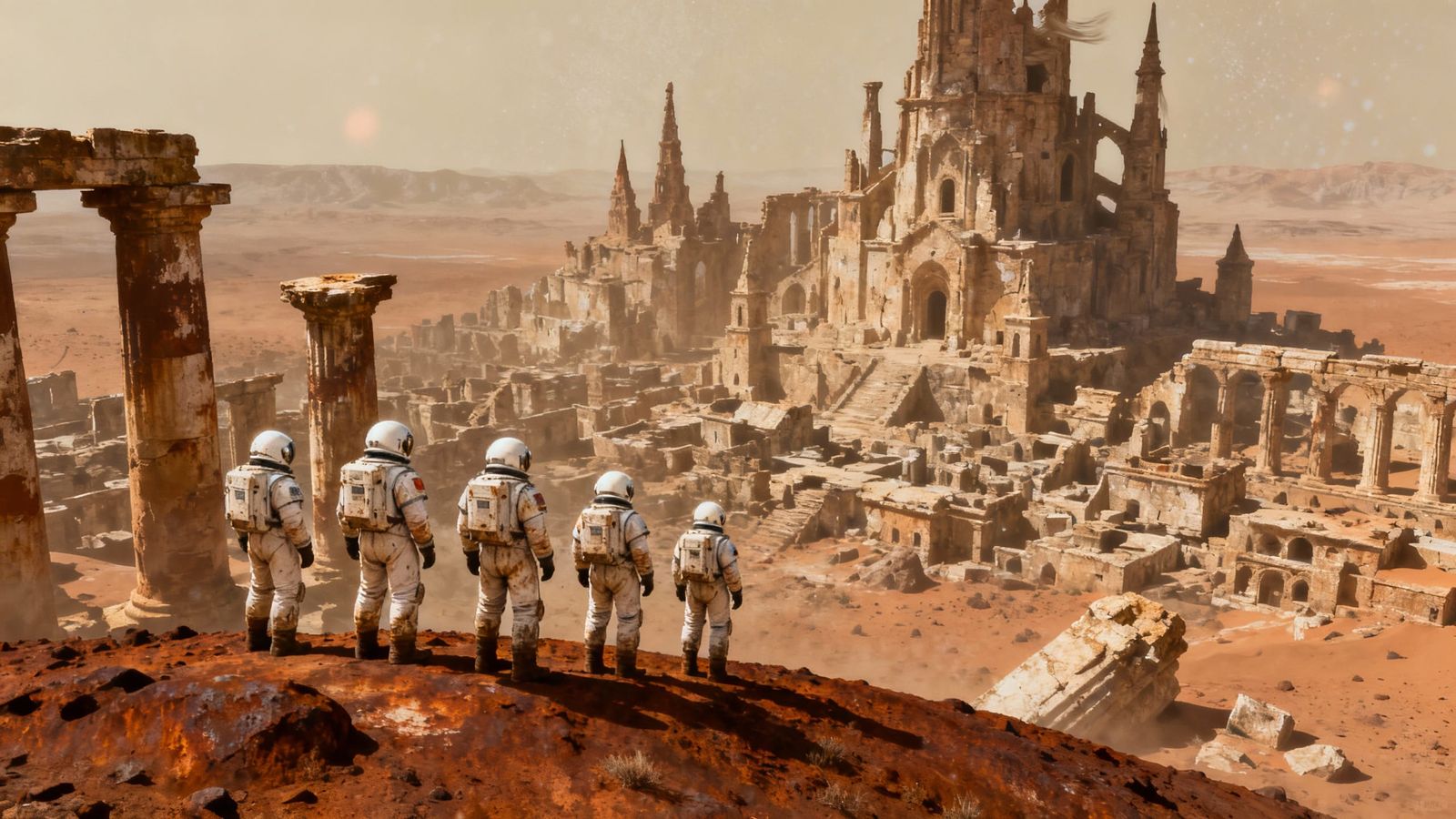 Astronauts Discover Ancient Martian City in Photorealistic S...