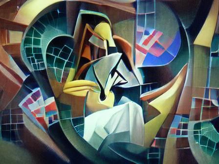 Abstract Cubist Composition with Euclidean Elements