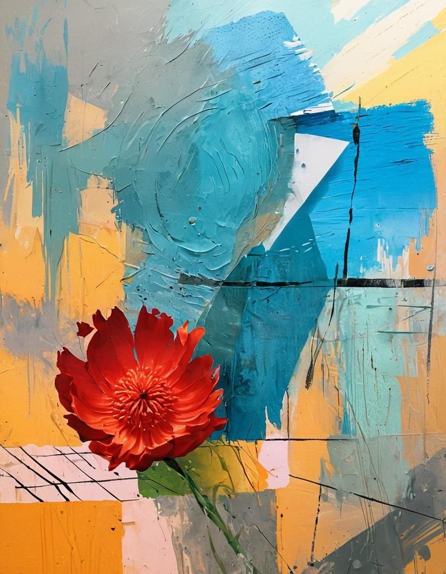 Urban Textured Scene in Layered Translucent Colors