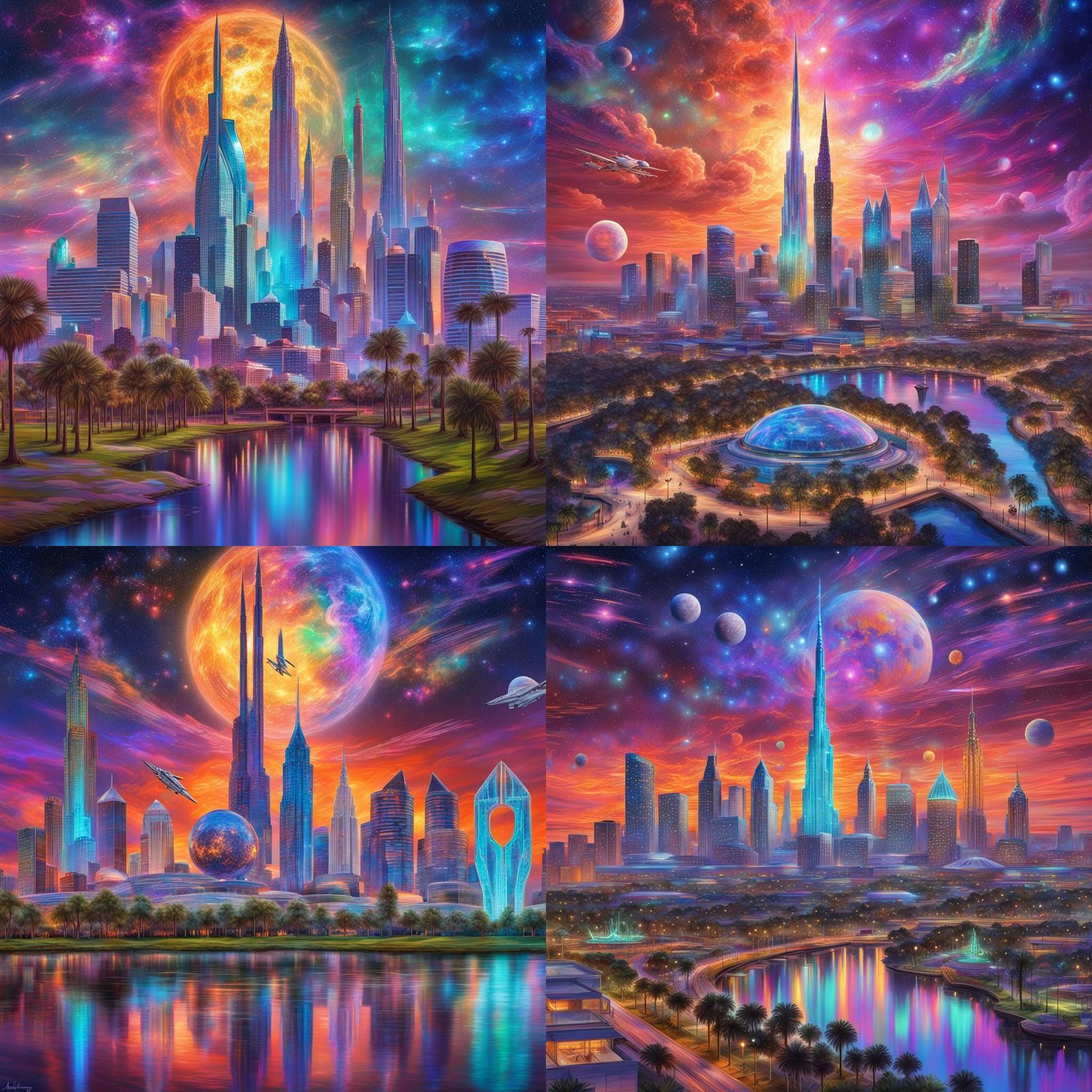 Orlando Skyline in Star Wars Astral Holographic Style