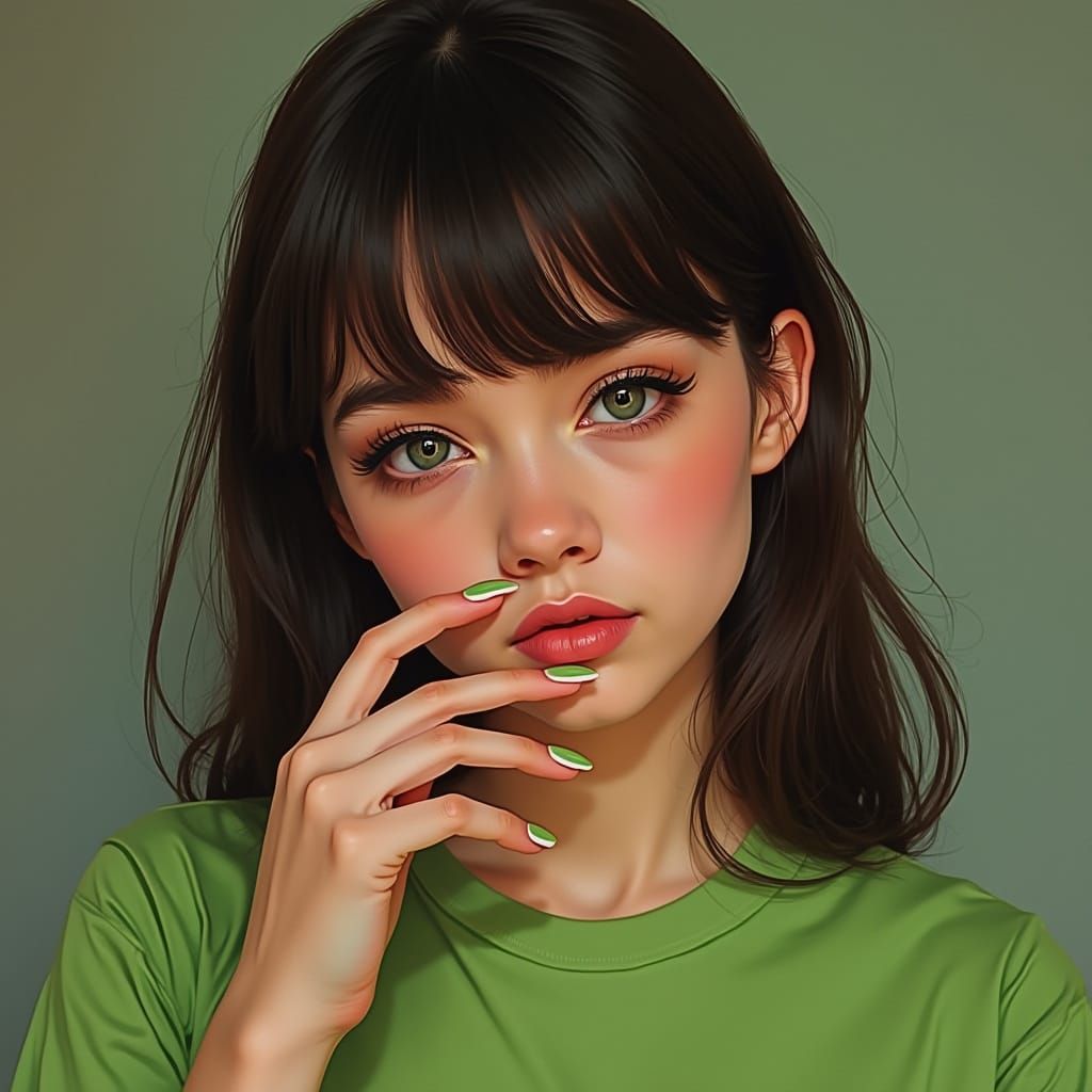 Elegant Teenage Girl in Soft Naturalistic Style