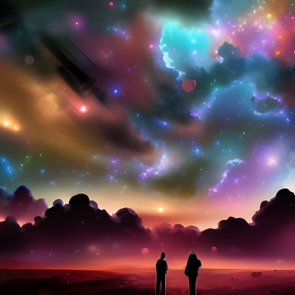 Steampunk Treehouse Gazing at Epic Nebula