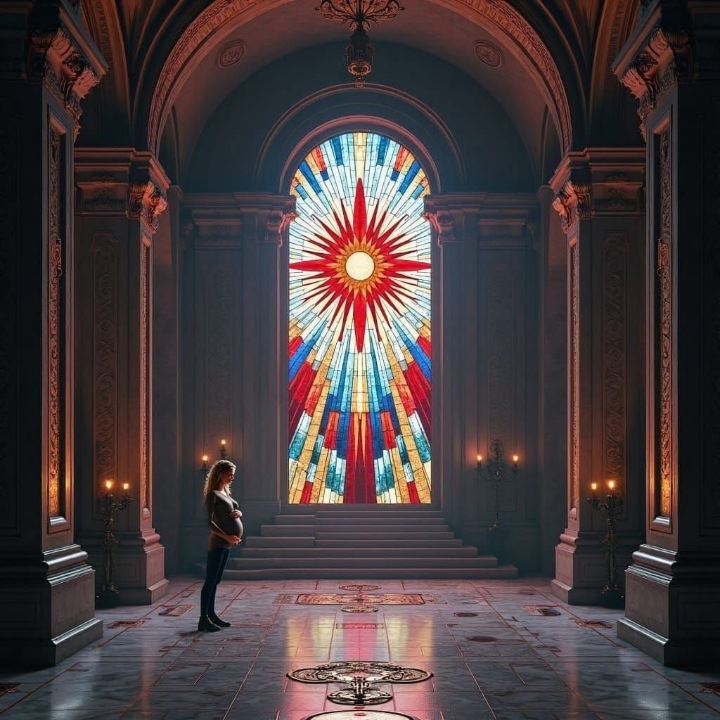 Starburst Stained Glass in Mausoleum: Fantasy Art