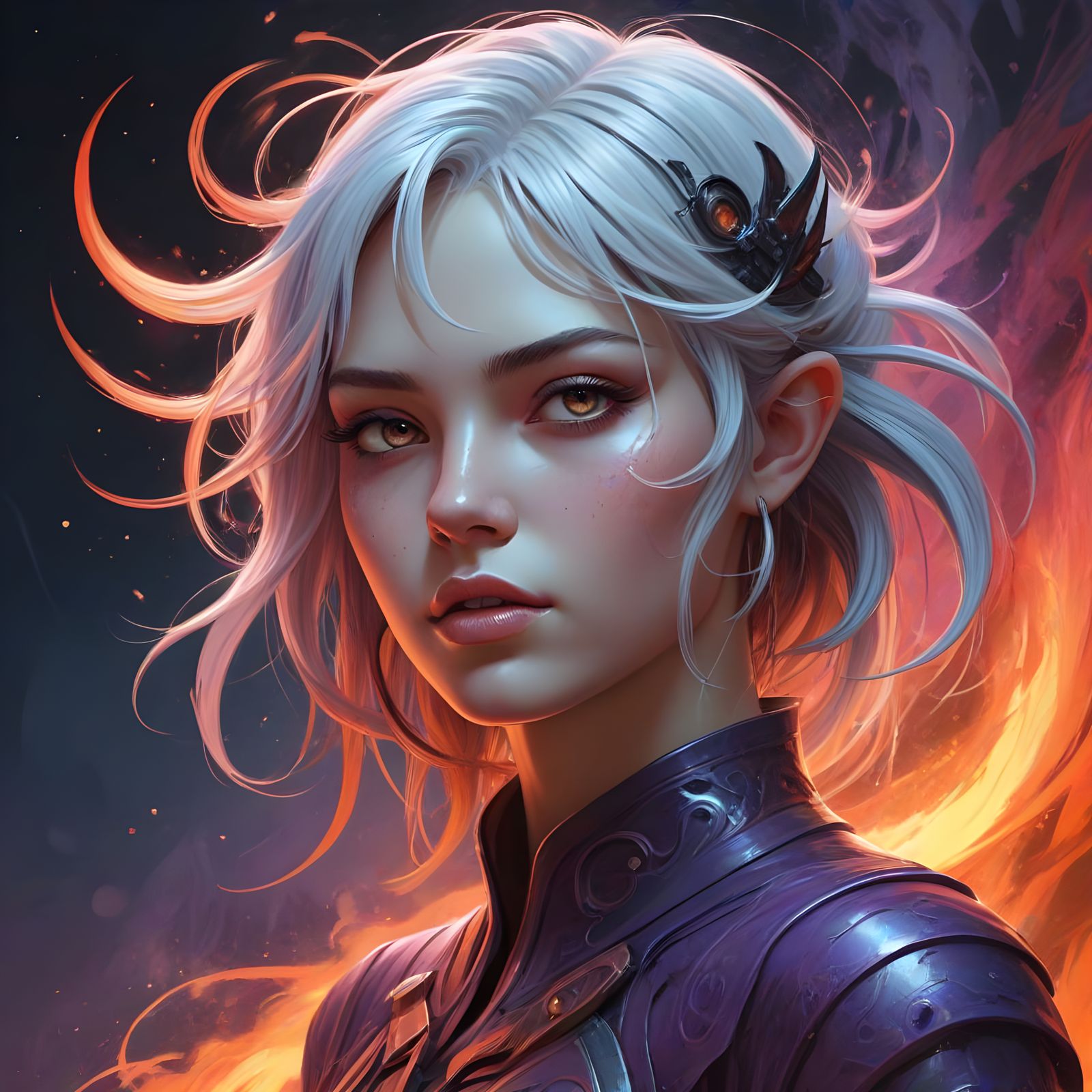 Surreal Demon Goddess Born from Bloody Battle in Vibrant Gra...