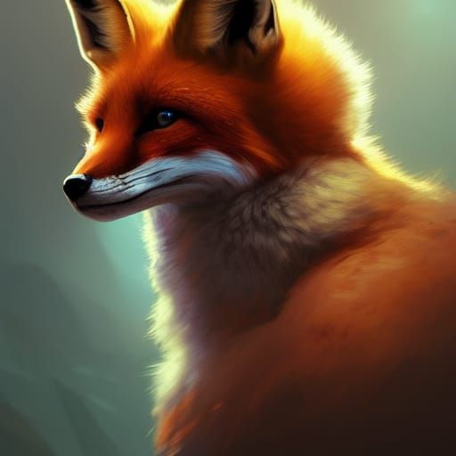 Fox Gamer Portrait in Hyperdetailed Style