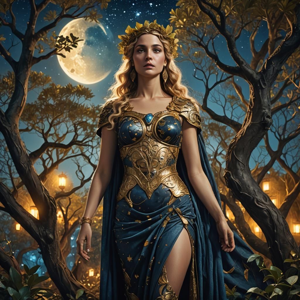 Aphrodite in Starry Mangrove: Fantasy Matte Painting