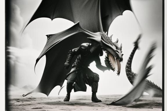 Epic Dragon Battle Close-Up in Comic Book Style