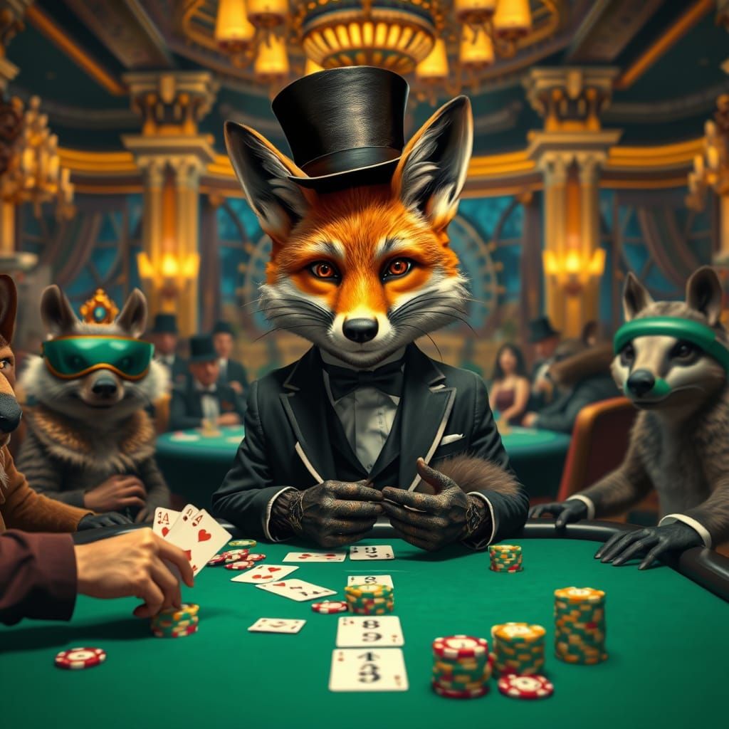 Sly Fox Wins Big at Whimsical Animal Casino