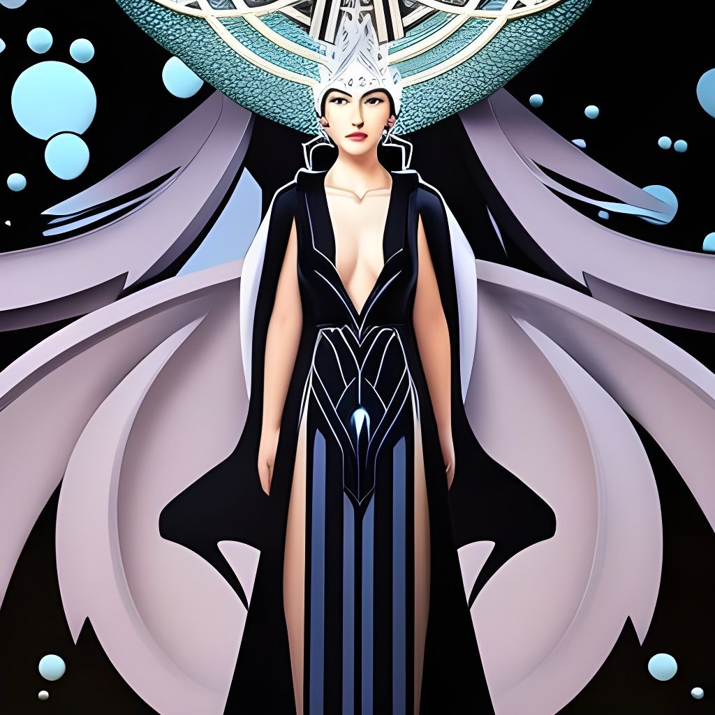 Art Deco Woman in Black Dress Poster