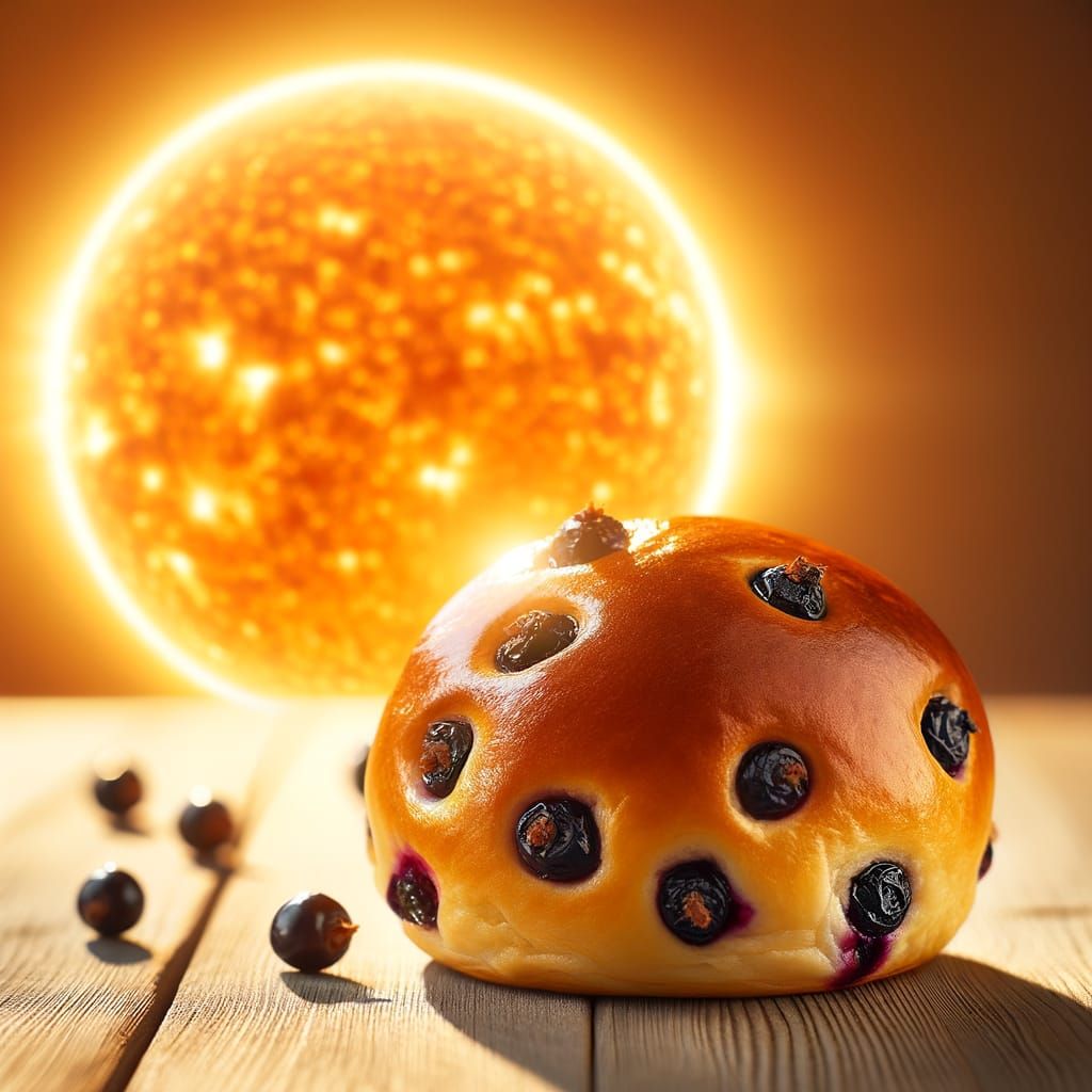 Warm Currant Bun Basks in Radiant Sunlight