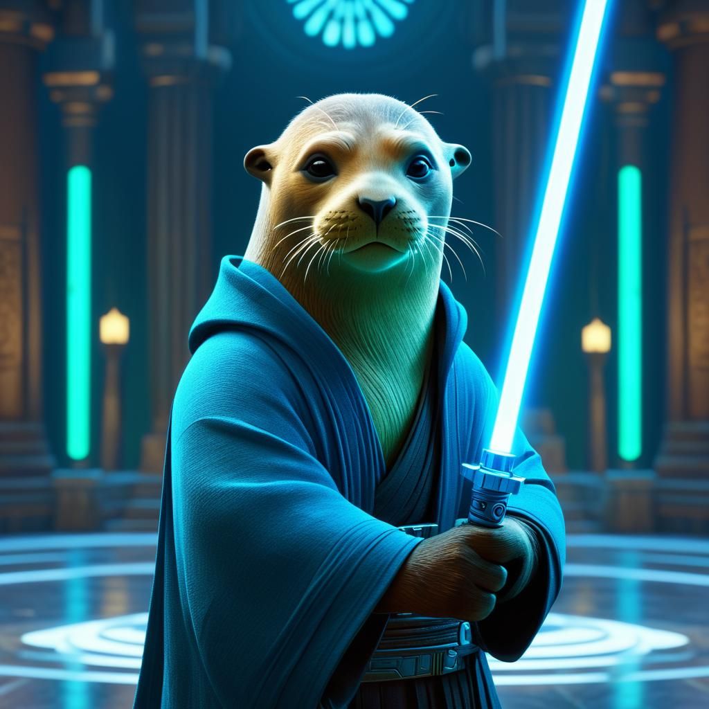 Sea Lion Jedi Knight in Mystical Temple