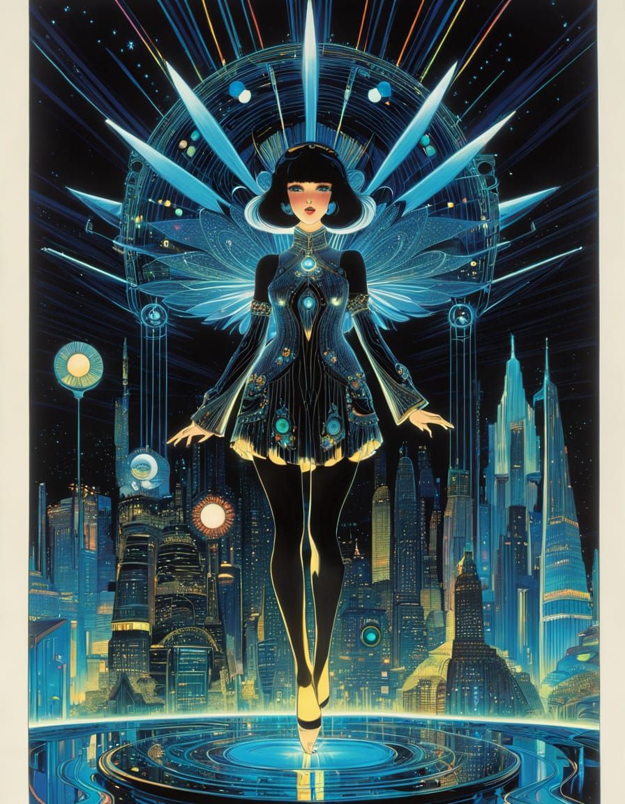 contrasting, early 1970s, starched