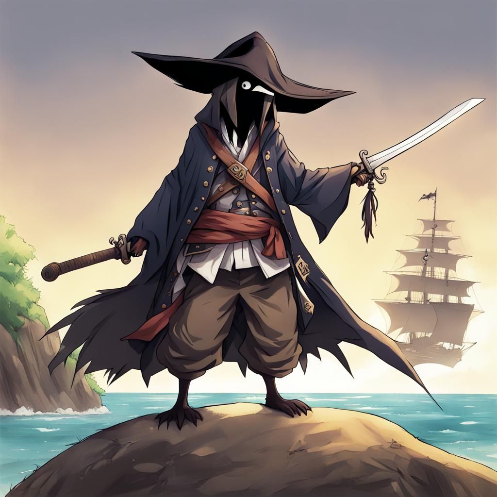 Pirate Kenku in Anime Style