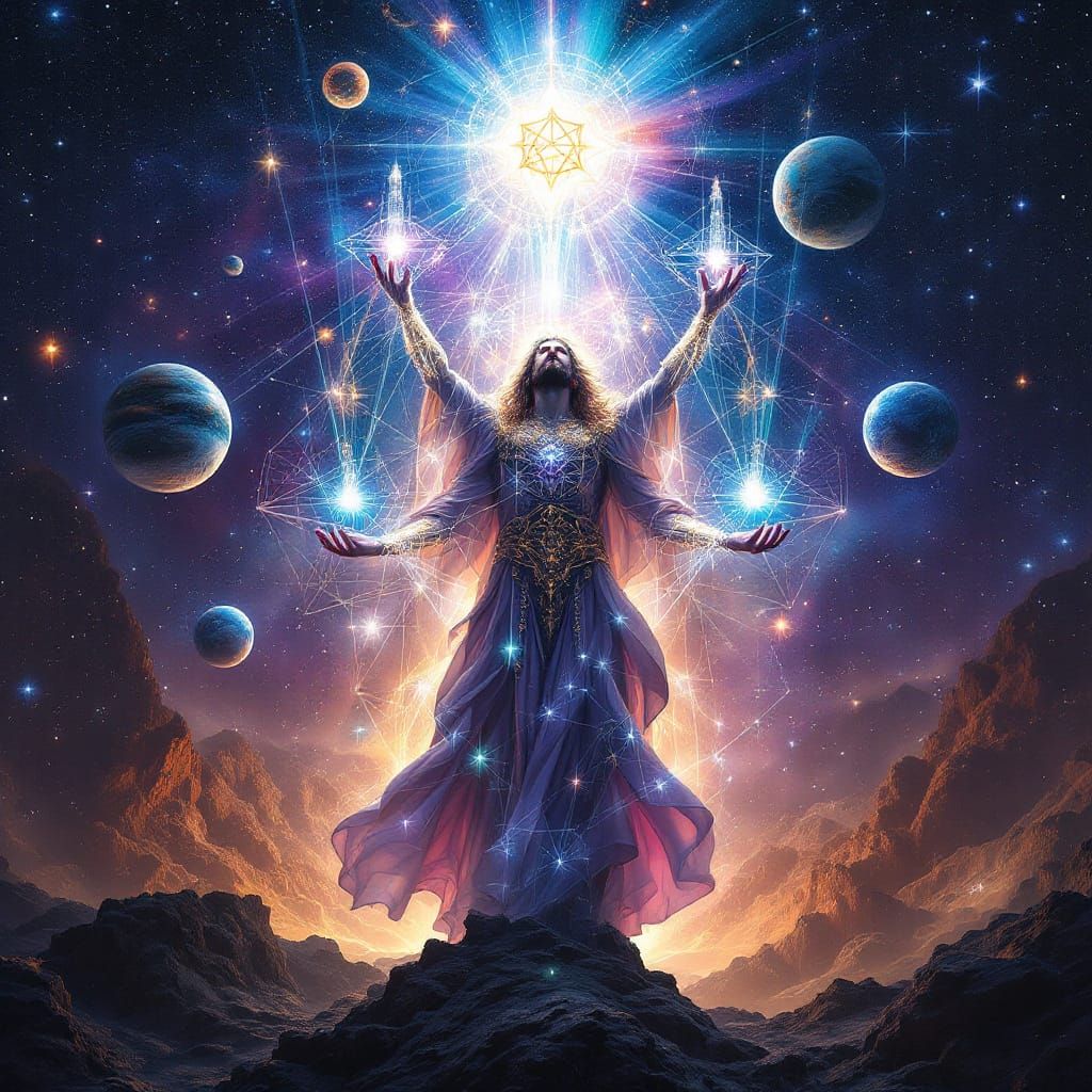 The Eternal Architect Creating Worlds in Cosmic Art