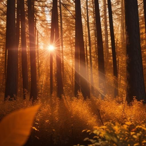 Alaskan Forest in Autumn Sunlight
