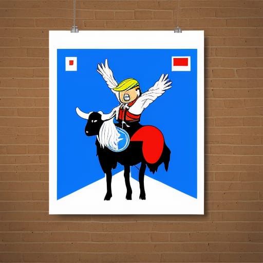Trump Rides Goat: Pop Art Screen Print