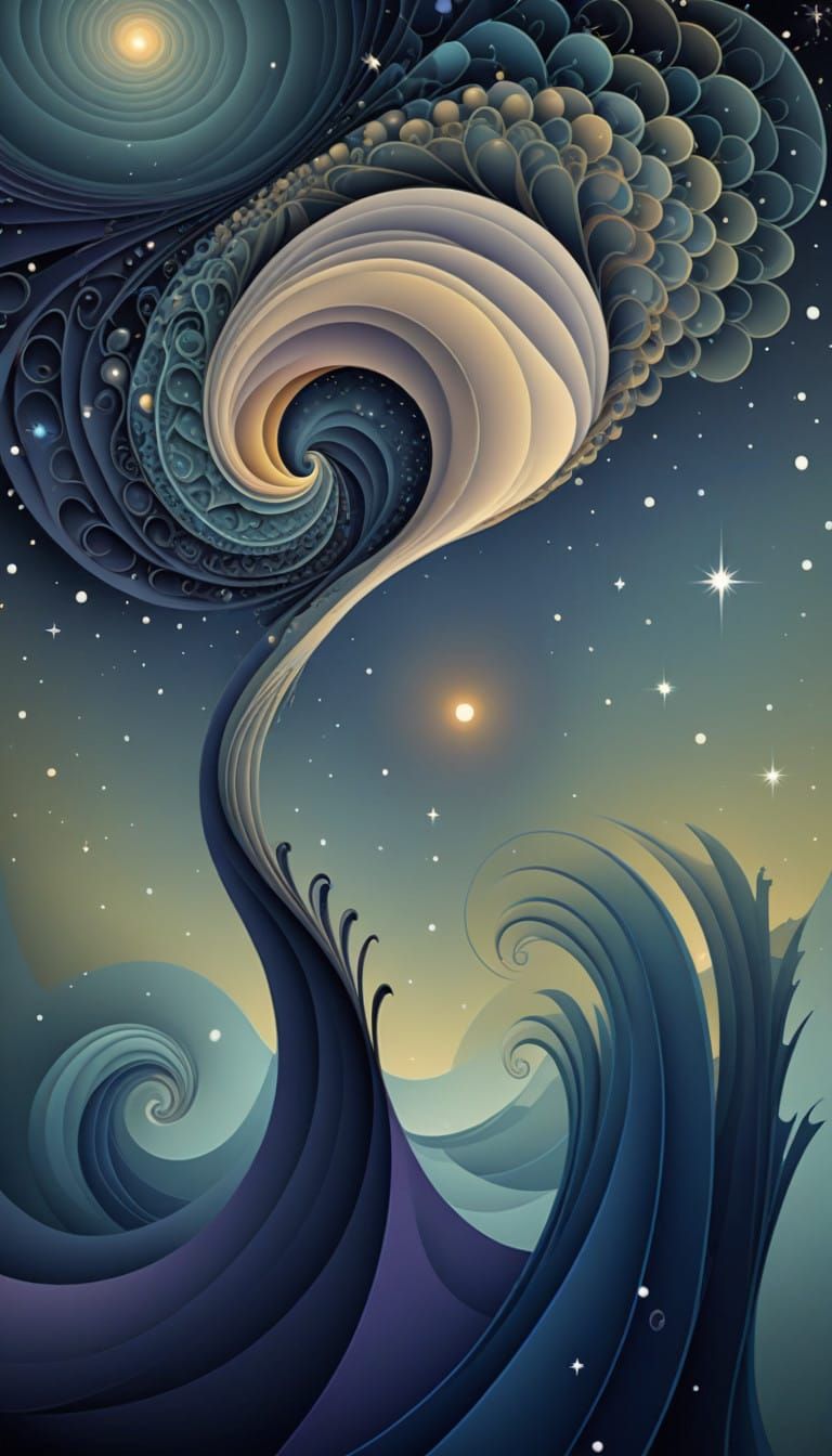 Iridescent Fractal Universe in 3D Shading