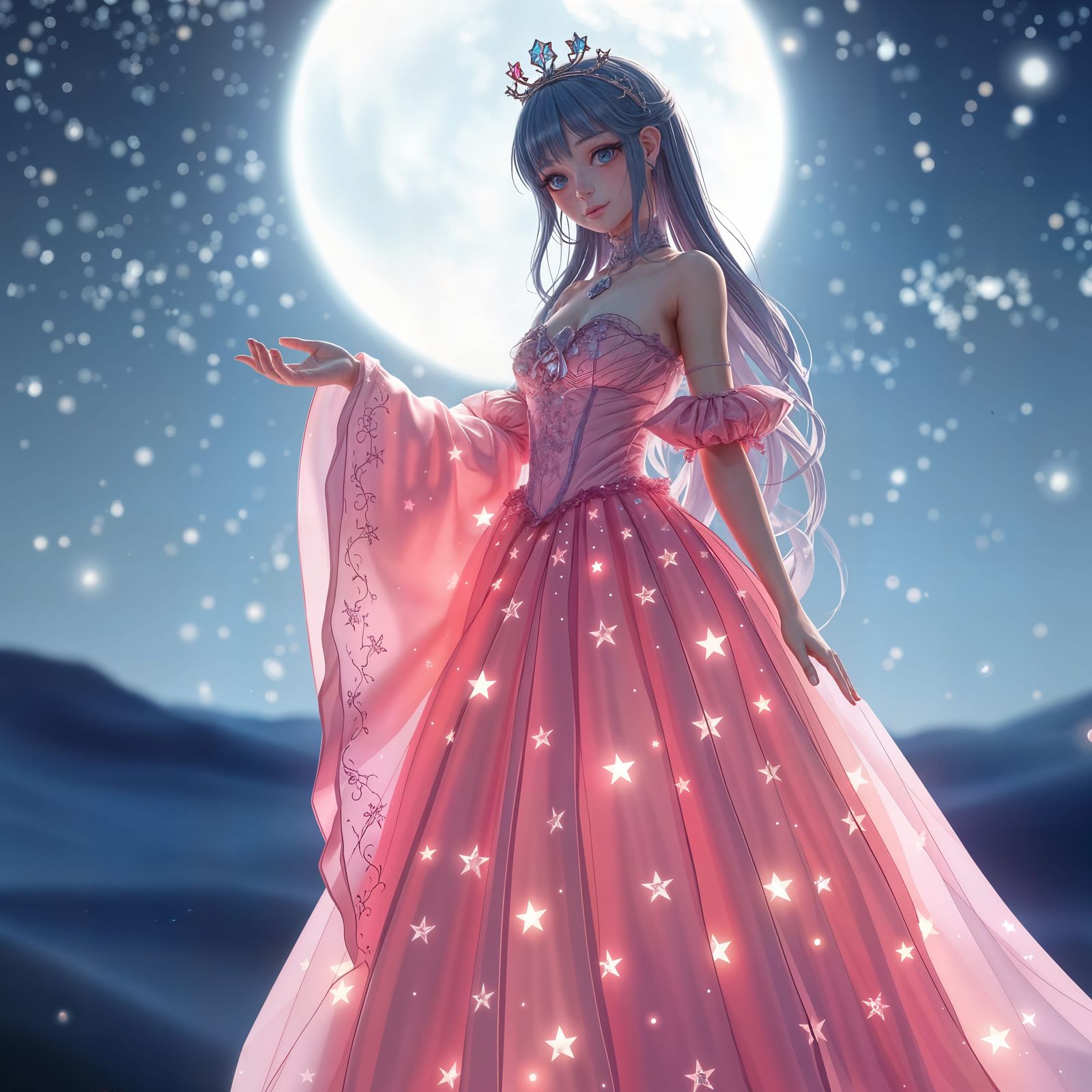 Ethereal Princess in Celestial Gown