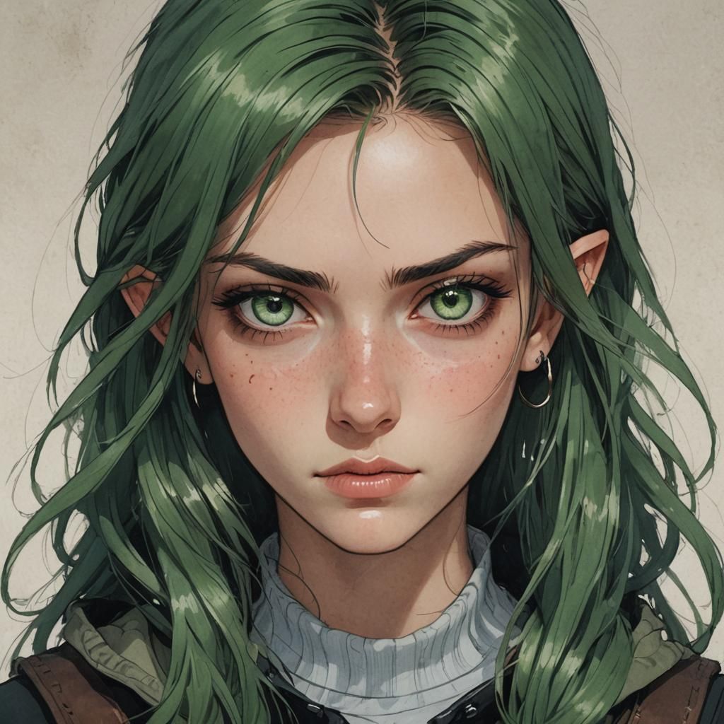 Sassy Green-Eyed Adventurer: A Portrait of Youth